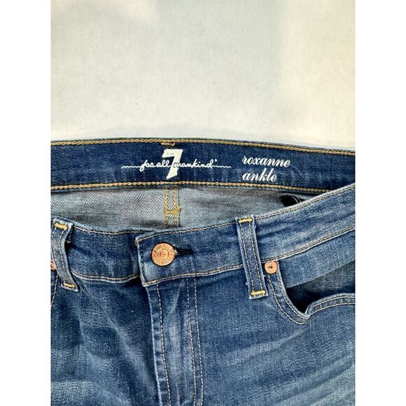 7 for All Mankind Roxanne Ankle Jeans Light Medium Wash - Size 31 - Picture 7 of 8